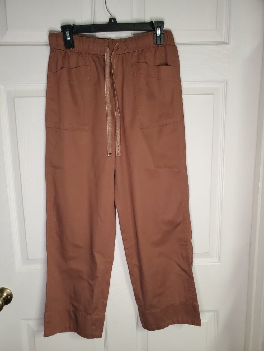 Talbots Pull-On Drawstring Brown Pants Size Small Petite Lyocell Cotton NWT